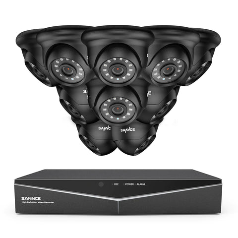 1080p 16CH Analog Überwachungskamera & DVR Set, 10 Stück Außen Kamera, Intelligente Bewegungserkennung, 100ft Infrarot Nachtsicht, IP66 Wasserdicht