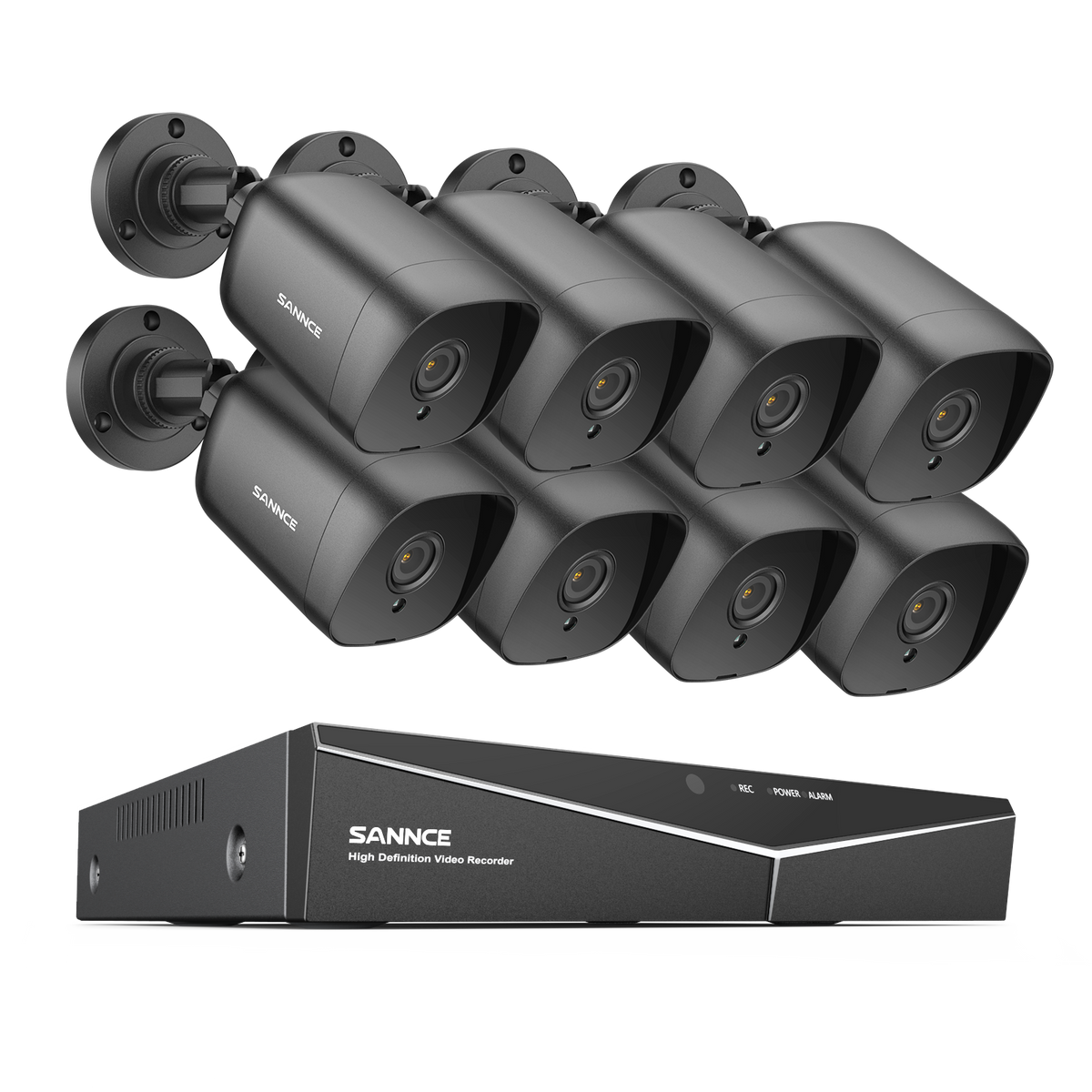 1080p 16 Channel 8 Camera Outdoor Wired Security System, Smart Motion Detection, 100 ft Infrared Night Vision, IP66 Weatherproof