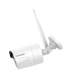 5MP 10CH Funk Bullet Überwachungskamera Set, 100ft Farb-Nachtsicht, 2-Wege-Audio, Kabellose Repeater-Funktion, KI-Bewegungserkennung, IP66 Wasserdicht (4x5MP IP Kamera und 8MP 10CH NVR)