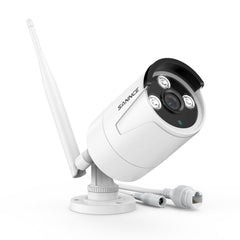 5MP 10CH Funk Bullet Überwachungskamera Set, 100ft Farb-Nachtsicht, 2-Wege-Audio, Kabellose Repeater-Funktion, KI-Bewegungserkennung, IP66 Wasserdicht (4x5MP IP Kamera und 8MP 10CH NVR)