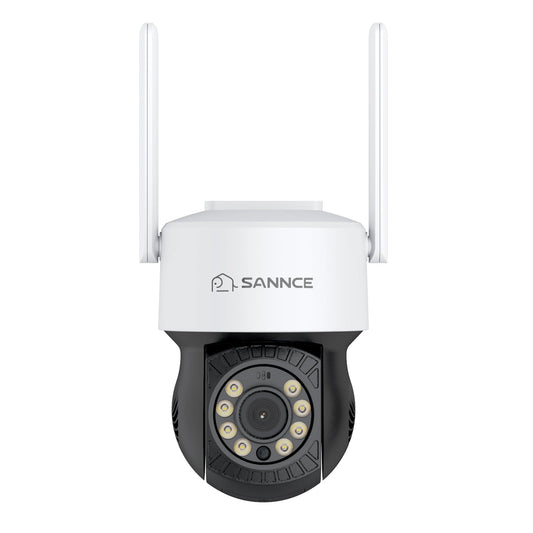 Zertifiziert überholt 5MP WLAN PT Überwachungskamera, 350°/90° PT Schwenkbar, Zwei-Wege-Audio, KI Personenerkennung, IP66 Wasserdicht, Kompatibel mit Alexa, Für SANNCE N48WHE NVR (2 Stück)