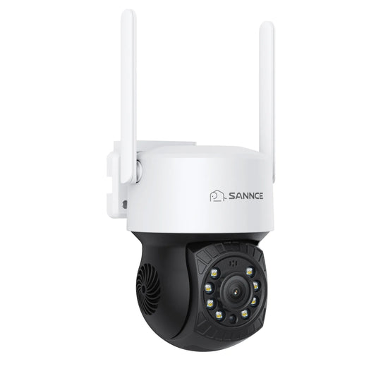 Zertifiziert überholt Funk Überwachungskamera für Außenbereich, 2K 4MP, Nachtsicht in Farbe, Pan & Tilt, 2 Wege Audio, Personenerkennung, Kompatibel mit Alexa/Google Assistant