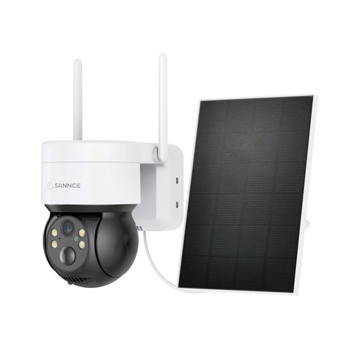 WLAN IP Überwachungskamera Aussen Akku mit Solarpanel, 4MP Super HD (2560x1440), 350°/90° PT Schwenkbar, Farbnachtsicht, 2-Wege-Audio, Kompatibel mit Alexa
