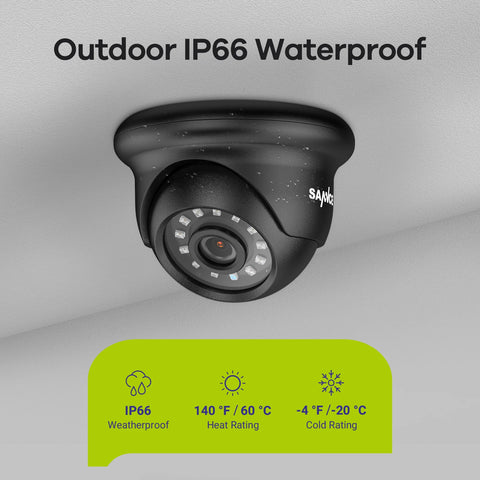 1080p 4CH Überwachungskamera Set, 4 Stück 2MP Dome Kamera für Außen, 10.1’’ Farbiger LCD-Monitor, Intelligente Bewegungserkennung, IP66 Wasserdicht, Schwarz