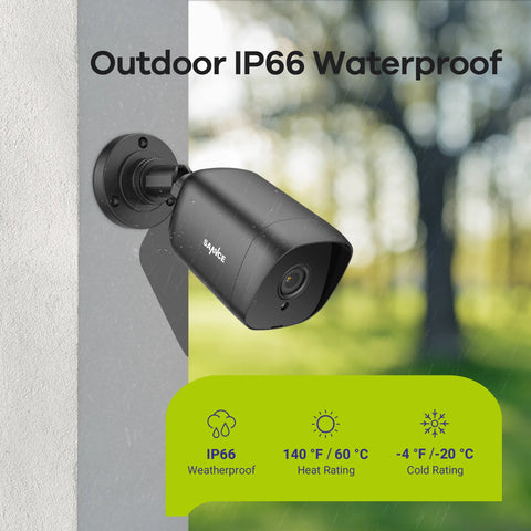 1080p 4CH Überwachungskamera Set, 2 Stück 2MP Bullet Kamera für Außen, 10.1’’ Farbiger LCD-Monitor, IP66 Wasserdicht, Schwarz