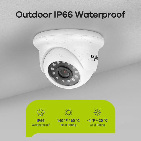 1080P 4 Channel DVR w/ 4pcs 2MP Outdoor Dome Security Camera System, 10.1’’ LCD Colorful Monitor