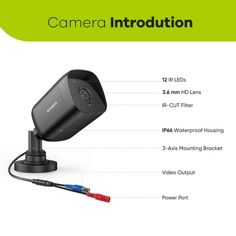 1080p 16 Channel 8 Camera Outdoor Wired Security System, Smart Motion Detection, 100 ft Infrared Night Vision, IP66 Weatherproof