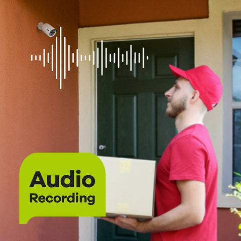 5MP 8 Kanal POE Überwachungskamera Set,  Plug und Play, Personenerkennung, Audioaufnahme, E-Mail/Push Benachrichtigung, IP66 Wasserdicht (6x5MP POE Kamera und 8MP 8CH NVR)