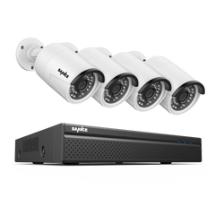4K 8 Kanal POE Überwachungskamera Set, Audioaufnahme, Personenerkennung, Plug und Play, Fernzugriff, IP66 Wasserdicht (4x3MP POE Kamera und 4K 8CH NVR)