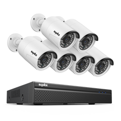 4K 8 Kanal POE Überwachungskamera Set, Audioaufnahme, Personenerkennung, Plug und Play, Fernzugriff, IP66 Wasserdicht (6x3MP POE Kamera und 4K 8CH NVR)
