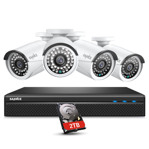 Drahtloses 1080p Full PoE HD-IP-Kamerasystem, 8-Channel NVR 4 2MP teiligen Überwachungskameras w/ Ton, Work with Alexa