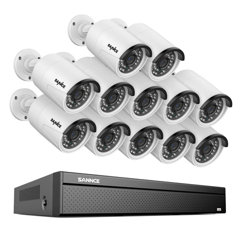 4K 16CH POE Überwachungskamera Set, 8MP Ultra-HD (3840×2160), 2-Wege-Audio, Intelligente Personen-/Fahrzeugerkennung, Fernzugriff, IP66 Wasserdicht (8x8MP IP Kamera und 16CH NVR)