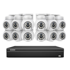 4K 16CH POE PTZ Überwachungskamera Set, 8MP Ultra-HD (3840×2160), Fernzugriff,  350°/90° PTZ Schwenkbar, Intelligente Personen-/Fahrzeugerkennung, IP66 Wasserdicht (8MP IP PTZ Kamera und 16CH NVR)