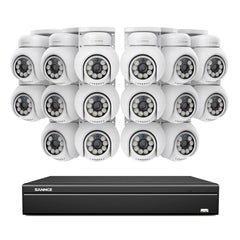4K 16CH POE PTZ Überwachungskamera Set, 8MP Ultra-HD (3840×2160), Fernzugriff,  350°/90° PTZ Schwenkbar, Intelligente Personen-/Fahrzeugerkennung, IP66 Wasserdicht (8MP IP PTZ Kamera und 16CH NVR)