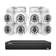 4K 16CH POE PTZ Überwachungskamera Set, 8MP Ultra-HD (3840×2160), Fernzugriff,  350°/90° PTZ Schwenkbar, Intelligente Personen-/Fahrzeugerkennung, IP66 Wasserdicht (8MP IP PTZ Kamera und 16CH NVR)