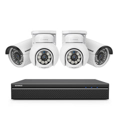 4K 8CH POE PTZ & Bullet Überwachungskamera Set, Farbnachtsicht, KI Personen-/Fahrzeugerkennung, 2-Wege-Audio, Onvif Unterstützt, IP66 Wasserdicht (2xPTZ Kamera, 2xBullet Kamera und 8MP 8CH NVR)
