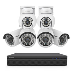 4K 8CH PoE PTZ & Bullet Überwachungskamera Set, Farbnachtsicht, Intelligente Personen-/Fahrzeugerkennung, 2-Wege-Audio, Onvif Unterstützt, IP66 Wasserdicht (2xPTZ Kamera, 4xBullet Kamera und 8MP 8CH NVR)