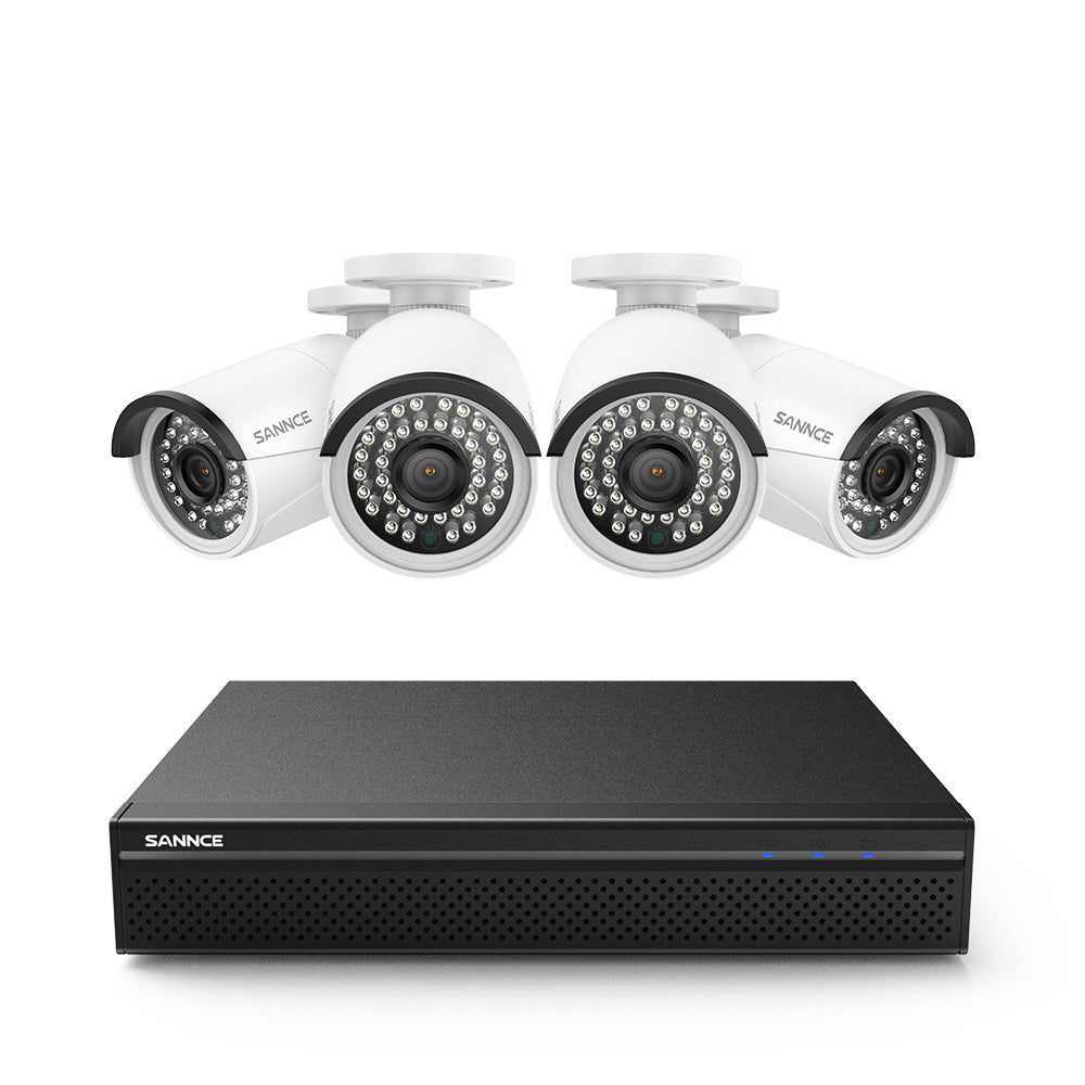 Zertifiziert überholt 4K 8-Kanal POE Überwachungskamera Set, Intelligente Personen-/Fahrzeugerkennung, Sofortige Alarmierung, 2-Wege-Audio, Fernzugriff, Onvif Unterstützt, IP66 Wasserdicht (4x8MP POE Kamera und 8MP 8CH NVR)