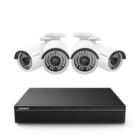Zertifiziert überholt 4K 8-Kanal POE Überwachungskamera Set, Intelligente Personen-/Fahrzeugerkennung, Sofortige Alarmierung, 2-Wege-Audio, Fernzugriff, Onvif Unterstützt, IP66 Wasserdicht (4x8MP POE Kamera und 8MP 8CH NVR)