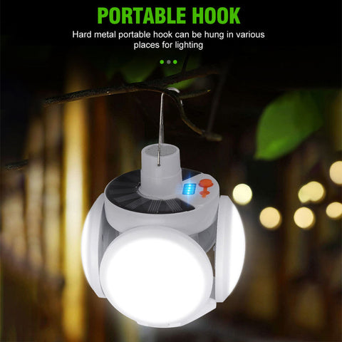 Outdoor Football LED Light - Portable Folding Bulb, Solar Powered, Multi-scene, Emergency Charging Night Lamp, Waterproof, Rechargeable