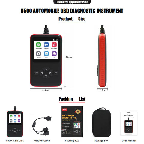 Auto LKW OBD2 Leser Hochleistungs-LKW Automotive 2 in 1 DPF Öl Reset CR-HD Fault Diagnostic Code Reader Tool w/ Color Screen