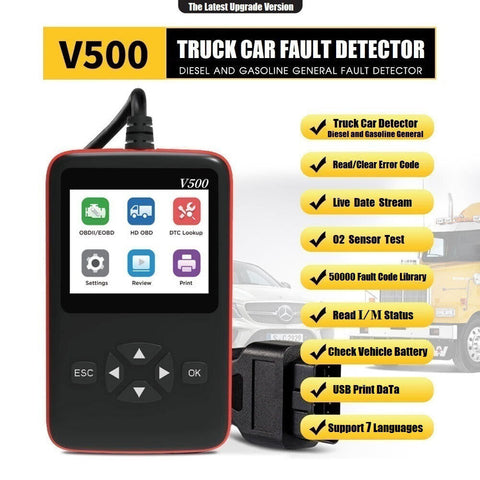 Auto LKW OBD2 Leser Hochleistungs-LKW Automotive 2 in 1 DPF Öl Reset CR-HD Fault Diagnostic Code Reader Tool w/ Color Screen