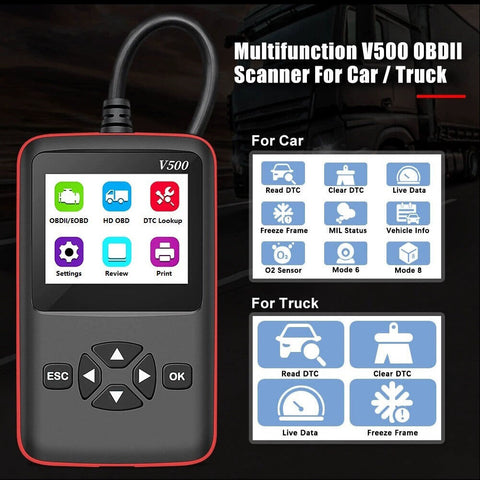 Auto LKW OBD2 Leser Hochleistungs-LKW Automotive 2 in 1 DPF Öl Reset CR-HD Fault Diagnostic Code Reader Tool w/ Color Screen